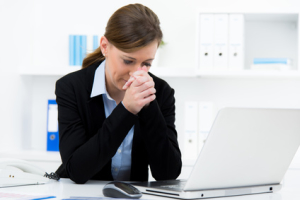 depressive geschäftsfrau